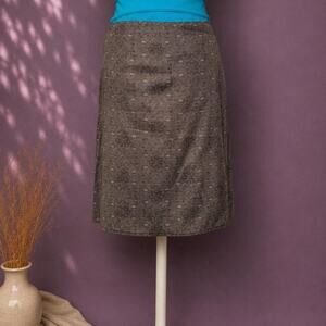 Gap khakis 100% cotton brown paisley print skirt